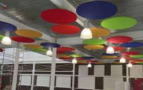 Circular acoustic ceiling rafts and panels